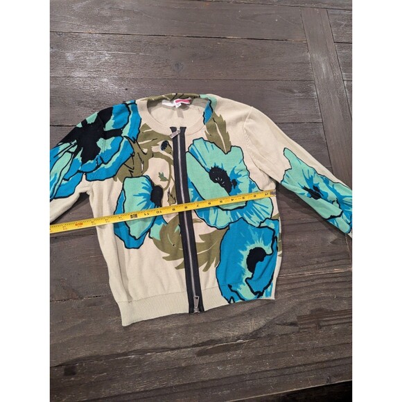 Womens Tracy Reese By Anthropologie Sz Medium Zip Up Cropped Cardigan - Picture 4 of 5